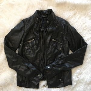 J2/JouJou Faux Leather Vegan Black Jacket - XS EUC